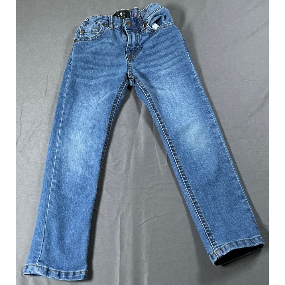 7 For All Mankind Kids Skinny Jeans Medium Wash Adjustable Waist Size 4